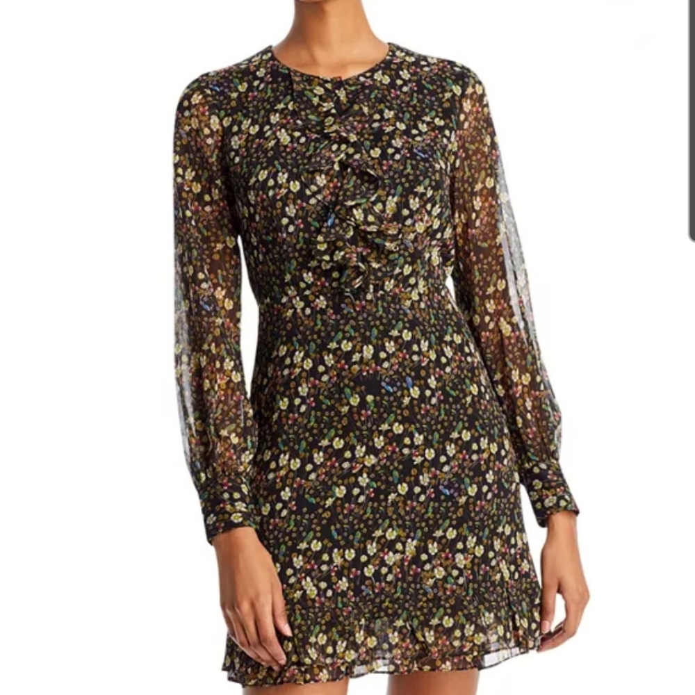 French Connection Ruffled Floral Print Short Dress